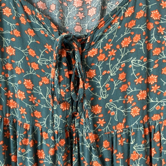 Rusttydustty Ditzy Floral cottagecore flutter Sleeve tiered Maxi Dress Boho 2XL - Picture 4 of 11